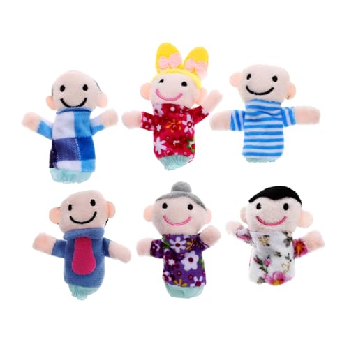 KONTONTY 6St Fingerpuppenspielzeug Handpuppen Spielzeug Cartoon-Handpuppe Handspielzeug zum Geschichtenerzählen Geschichte Handspielzeug Handspielzeug-Familienmitglied Stoff von KONTONTY