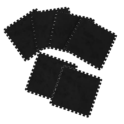 KONTONTY 6St Puzzle-Matte kinderteppich turnmatten mats schaummatte Floor Schaumstoff-Spielmatte Schaumstoff-Teppichfliesen Puzzlekissen für den Haushalt auswechselbare Fußmatten Samt Black von KONTONTY