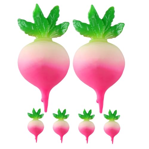 KONTONTY 6St simuliertes Gemüse Simulation Karotte künstliche vegetarische Mittelstücke Ostern gefälschte Karotte Deko Gemüse künstliches gemüse Rettich-Ornament Mini-Rettich Harz Rosy von KONTONTY