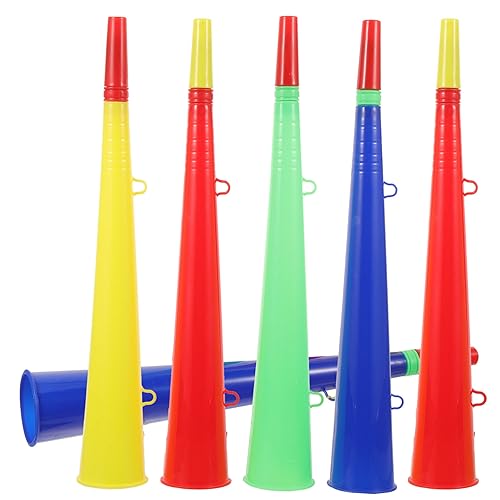 KONTONTY 6er Set Sportspiel Plastik Trompeten Für Fans Bunte Party Horn Dekorationen Zufällige Farben von KONTONTY