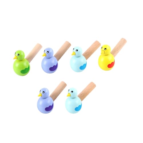 KONTONTY Vogelpfeife Spielzeug 6PCS Holz Jungen und Mädchen Pfeife Cartoon Pfeife Spielzeug Zufällige Farbe von KONTONTY