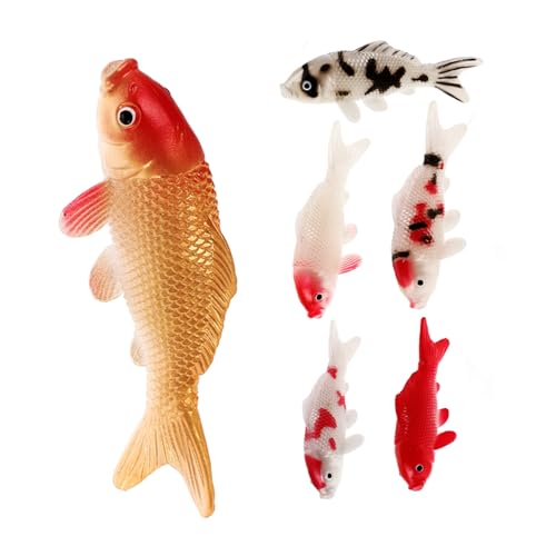 KONTONTY 6st Aquarium Dekoration Gefälschtes Fischdekor Stofftier Fisch Figur Gefälschtes Aquarium Künstlicher Fisch Schönes -dekor Leuchtende Fischfigur Koifisch PVC von KONTONTY