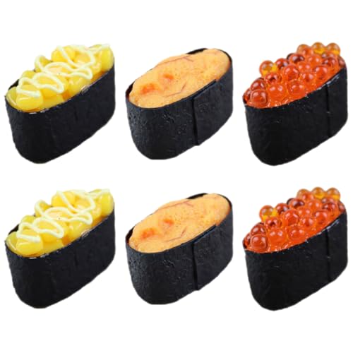 KONTONTY Simulation Sushi Modell Set 6-teilig Onigiri Für Jungen Und Mädchen Japanische Sushi Spiel Für Home Decor von KONTONTY