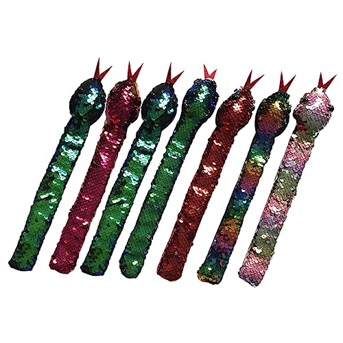 KONTONTY 7stücke Slap-bänder Mit Pailletten Schlangenförmige Armbänder Strapazierfähig Und Tragbar Party-zubehör Mit Schlichtem Design Und Glatten Linien KONTONTY 7stücke Slap-bänder Mit Pailletten Schlangenförmige Armbänder Strapazierfähig Und Tragbar Party-zubehör Mit Schlichtem Design Und Glatten Linien von KONTONTY
