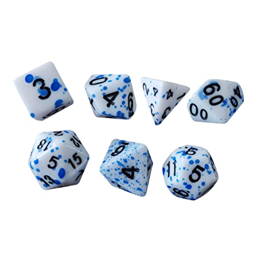 KONTONTY 7Pcs Brettspiel Würfel Party Liefert Lustige Würfelspiele Requisiten Unregelmäßige Punkte Dices Rollenspiele Gaming Dices Realistic Blood Dices Rollenspiel Spiel Blue Acrylic von KONTONTY