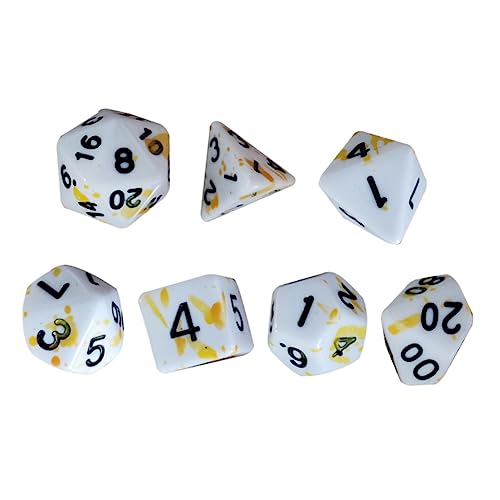 KONTONTY 7st Brettspiel Würfel Unregelmäßige Punktwürfel Würfel Für Rollenspiele Partyzubehör Lustige Würfelspiel-Requisiten Blutspritzerwürfel Blutwürfel Acryl Yellow von KONTONTY