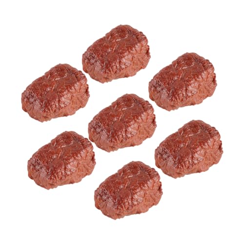 KONTONTY 7st Simulationsrindfleischmodell Food-Foto-Requisiten Gekochtes Roastbeef Steak Simulieren Künstliche Gefälschte Steak-Requisiten Gebratenes Fleisch Künstlicher Hotdog Brown PVC von KONTONTY