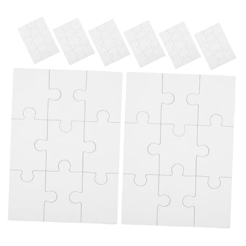 KONTONTY 8 Blätter Holzpuzzle Holziges Spielzeug Rätsel Sublimations-Puzzle Thermotransfer-Puzzle Sublimationsleer-Puzzle Für Sublimationsrohlinge DIY-versorgung Hölzern Weiß von KONTONTY