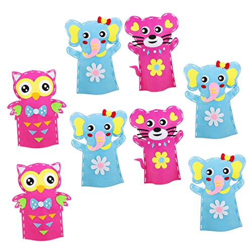 KONTONTY 8 Sets DIY Animal Hand Puppet Outdoor Toys Puppenspiele Die Marionettes DIY Puppenspielzeug Interactive Toys Stoff Handpuppenspielzeughandbuch Nicht Gewabtet von KONTONTY