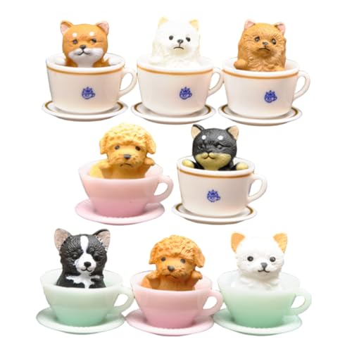 KONTONTY 8 Stück Katzen Und Hundepuppen Dekorationen Heimdekoration Realistische Katze In Tasse Hund In Tasse Realistische Süße Stofftiere Für Mädchen KONTONTY 8 Stück Katzen Und Hundepuppen Dekorationen Heimdekoration Realistische Katze In Tasse Hund In Tasse Realistische Süße Stofftiere Für Mädchen von KONTONTY