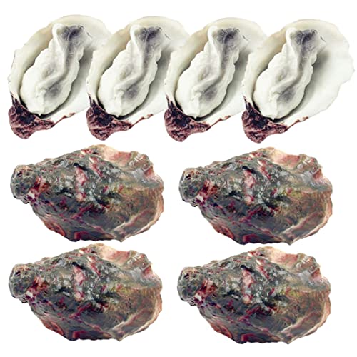 KONTONTY 8 Stück Simulierte Austern Künstliche Meeresfrüchte Modell Gefälschte Austernmodell Requisite Simulation Austern Requisiten Simulation Austernmodell Küche von KONTONTY