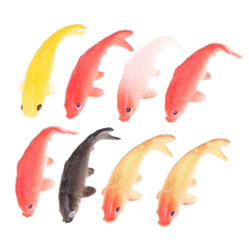 KONTONTY 8St Simuliertes Koi-Modell Mini Sammlerfiguren Puppenhaus-Karpfenfisch kleine Fischfigur Spielzeug Aquariumzubehör Mikrofisch Aquarienversorgung kompakte Fischfigur PVC von KONTONTY