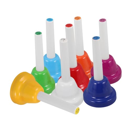 KONTONTY 8er Set Handglocken Für Bunte Musikspielzeuge Mit 8 Noten Ideal Für Vorschule Und Montessori Pädagogisches Instrument Für Kreative Musikausbildung Für Jungen Und von KONTONTY