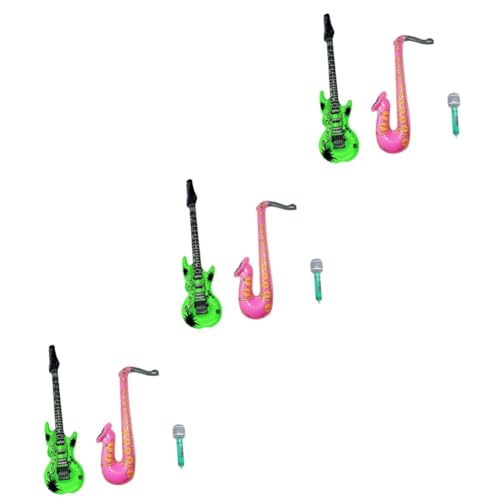 KONTONTY Bvb Aufblasbare Gitarre 9 Stk Akustikgitarre Ballons Balloon Wasserspielzeuge Balongas Ballonie Aufblasbare Gitarre Aufblasbare Tastatur Musikalisches Aufblasbares Spielset von KONTONTY