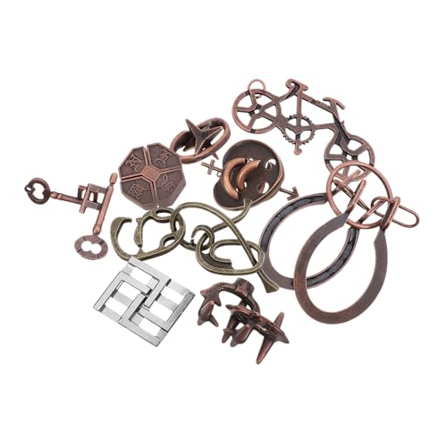 KONTONTY 9 Stück Teiliges Luban Lock Puzzle aus Metall Intelligente Denksportaufgaben für Erwachsene Rätsel Fördert Kreativität und Logisches Antistress KONTONTY 9 Stück Teiliges Luban Lock Puzzle aus Metall Intelligente Denksportaufgaben für Erwachsene Rätsel Fördert Kreativität und Logisches Antistress von KONTONTY