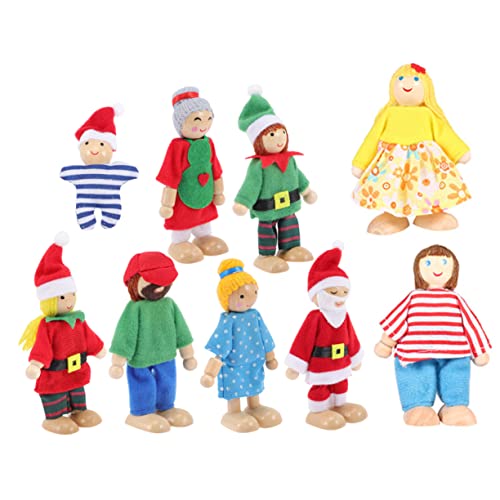 KONTONTY 9 Teiliges Puppenfamilien Set Mit Weihnachtsmotiven Handpuppen Für Rollenspiele Und Puppenhäuser Ideal Als Für Und Für Kreative Spielstunden von KONTONTY