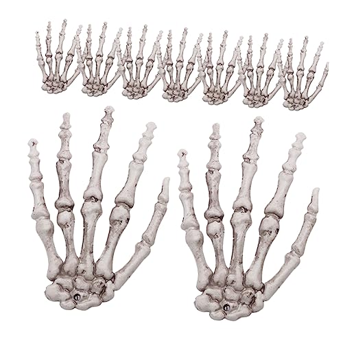 KONTONTY 9st Halloween-Party-dekor Gefälschte Skeletthand Künstliche Schädel Realistische Skeletthände Skelett-handdekore Halloween-skeletthand Gefälschte Menschliche Hände Plastik von KONTONTY