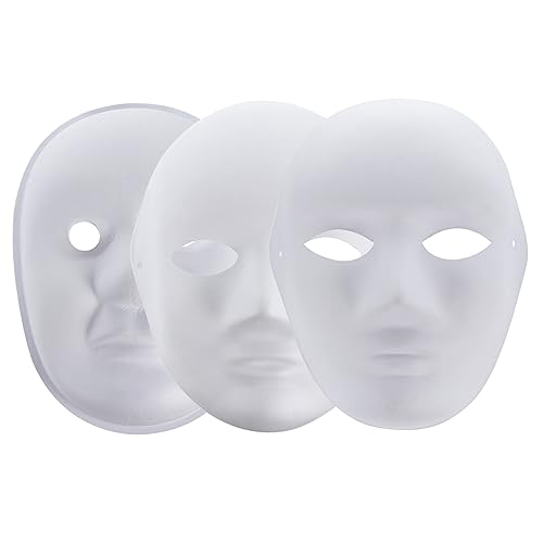 KONTONTY 9st Leere Maske Lackierbar Halloween-accessoires Maskenball Maske Halloween-maske Japanische Maske Vollmaskenkostüm Maskenherstellungsset Für Kinder Bausatz Diy Weiß Papier von KONTONTY