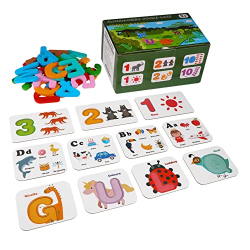 KONTONTY Alphabet-Karten Früherziehungsinstrument Kit Zur Rechtschreiberziehung Rechtschreibblock-kit Rechtschreibkarte Für Kinder Alphabet-lernblock Kinder Erkennen Karte Hölzern von KONTONTY