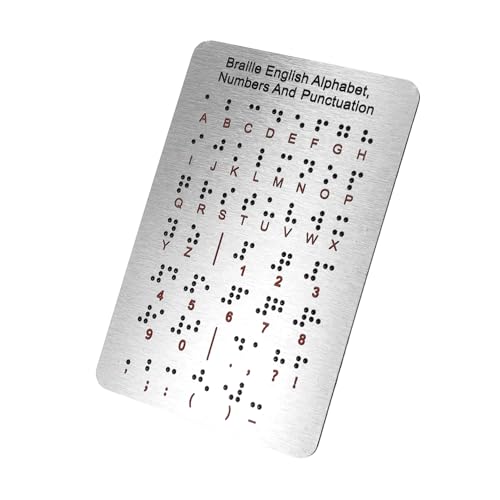 KONTONTY Braille-Motherboard Braille-Lerntafel Braille-Lernzubehör hängender Spiegel Blindenschrift Lernen Zeichen Braille schreibtafel Braille-Bücher Braille-Spiele Rostfreier Stahl Silver von KONTONTY