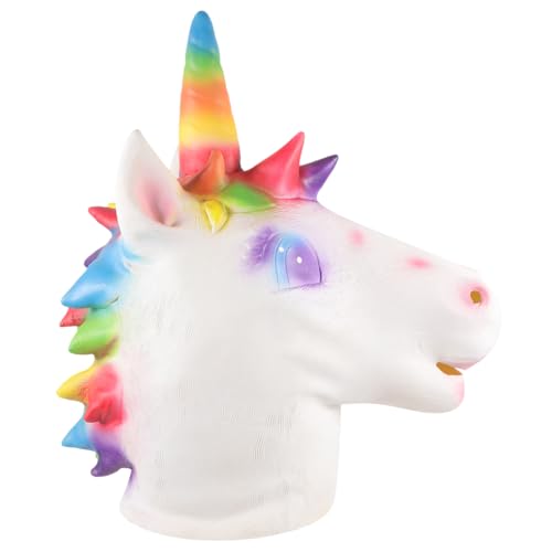 KONTONTY Bunte Einhorn Tier Kopfbedeckung Maskerade Lustiger Kopfschmuck Halloween Party Parodie Requisiten Cosplay Einhorn Einhorn Für Erwachsene Süßes Tier Süß von KONTONTY