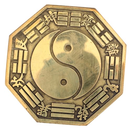 KONTONTY Chinesischer Bagua Spiegel Feng Shui Reise Geldbörsenspiegel Handspiegel Runder Taschenspiegel Aus Metall Für Frauen Ornamente von KONTONTY