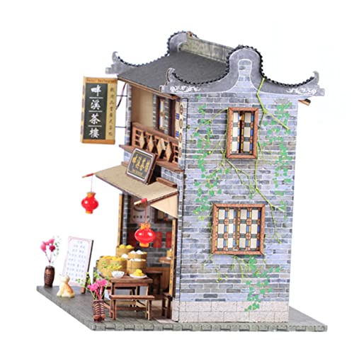 KONTONTY Tiny House Kit Modell Spielzeug Im Chinesischen Stil Zusammenbaumodell Handwerk Für Jungen Und Mädchen von KONTONTY