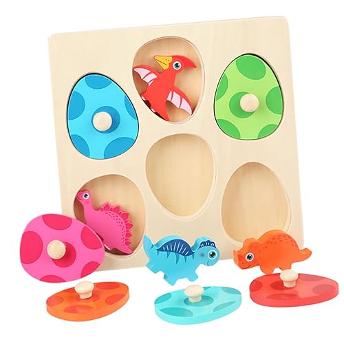 KONTONTY Dinosaurier-Puzzle Puzzle kinderpuzzle laubsäge holzrätsel spielsachen für kinderknallzeug holzpuzzel Streichholzpuzzle aus Holz hölzern Colorful von KONTONTY