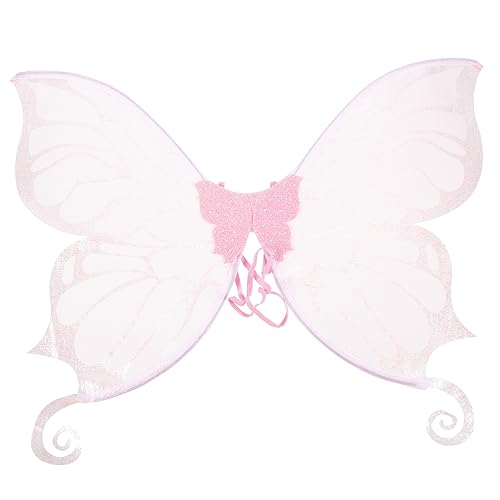 KONTONTY Flügel Gesetzt Kostüm Fee Party Engelsflügel Schmetterlingsflügel Für Frauen Flügel Für Schmetterlingsflügel Requisiten Foto Requisiten Filigranes Garn Rosa von KONTONTY