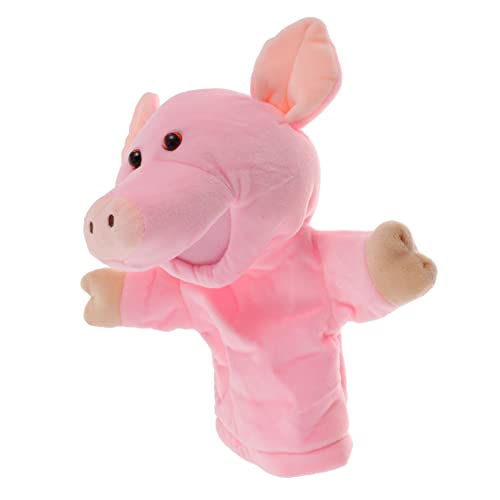 KONTONTY Früherziehung Handpuppe interaktives Spielzeug beschwertes Kuscheltier Pigs The Pig Toy Kindertiere Spielzeug Cartoon Handpuppe Puppe für Handpuppe Plüsch Rosa von KONTONTY