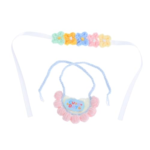 KONTONTY Gestricktes Puppen-Kleid mit Blumen-Haarband und Spucktuch Wiederverwendbar Weiches Plüschmaterial Geeignet für Sammelfiguren Kuscheltiere und Babypuppen Einfaches Anziehen und KONTONTY Gestricktes Puppen-Kleid mit Blumen-Haarband und Spucktuch Wiederverwendbar Weiches Plüschmaterial Geeignet für Sammelfiguren Kuscheltiere und Babypuppen Einfaches Anziehen und von KONTONTY