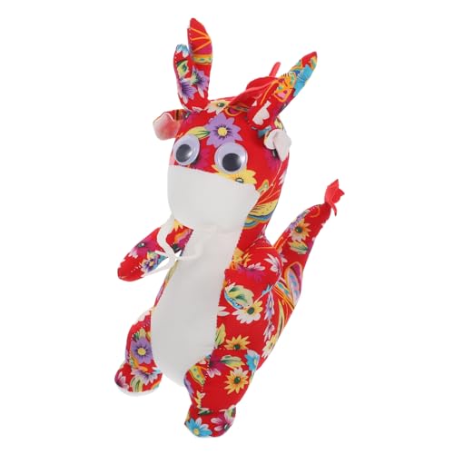 KONTONTY Glückverheißendes Jahr des Drachen 2024 Kuscheltier Drache Neujahrsgeschenk für Kinder Chinese New Year chinesisch neujahr Spielzeug Drachenpuppe Drachen-Kuscheltiere pp Baumwolle von KONTONTY