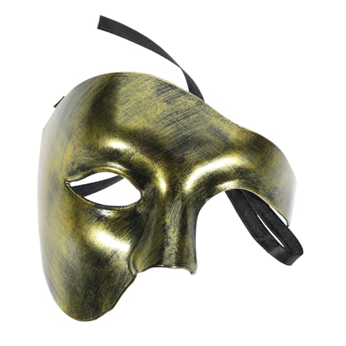 KONTONTY Halbes Gesicht Eine Augenmaske Tragbares Halloween Venezianische Masken Venezianisches Kostümzubehör Karneval Karnevalsmasken Maskerade Masken Halb Maskieren Ball Masken Abs Golden von KONTONTY