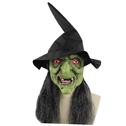 KONTONTY Halloween Cosplay Maske Für Erwachsene Und Gruselige Hexenmaske Mit Leuchtenden Effekten Ideale Horror Maske Für Halloween Partys Und Kostü Events von KONTONTY