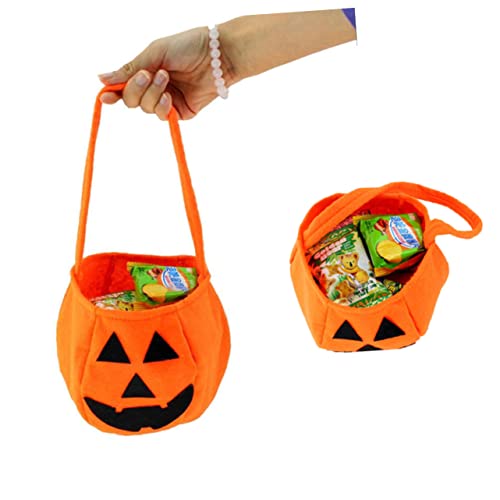 KONTONTY Halloween Kürbis Tasche Für Kinder Süßigkeitstüte Für Halloween Party Kostüme Wiederverwendbare Non Woven Tragetasche Perfekte Sammeltasche Für Süßigkeiten Und Leckereien von KONTONTY