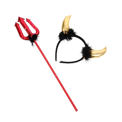 KONTONTY Halloween Teufelshörner Haarreif für Teiliges Kostüm Zubehör Leichtes Stirnband Goldfarbene Hörner für Halloween Cosplay Party KONTONTY Halloween Teufelshörner Haarreif für Teiliges Kostüm Zubehör Leichtes Stirnband Goldfarbene Hörner für Halloween Cosplay Party von KONTONTY