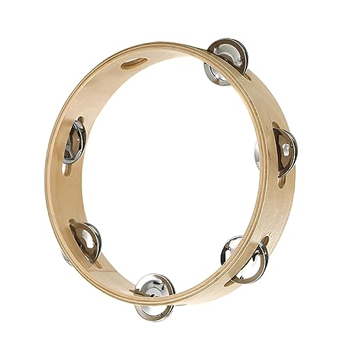 KONTONTY Handtrommel Holz Metall Handspielzeug mit Glöckchen Sicher und Fein Verarbeitet Pädagogisches Schlaginstrument für Musikunterricht Partys und Bühnenauftritte KONTONTY Handtrommel Holz Metall Handspielzeug mit Glöckchen Sicher und Fein Verarbeitet Pädagogisches Schlaginstrument für Musikunterricht Partys und Bühnenauftritte von KONTONTY