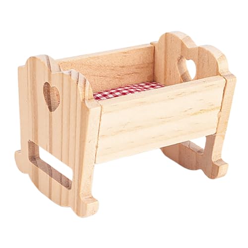 KONTONTY Winzige Holzpuppe Krippe Mini Krippe Puppe Realistische Modell Puppenhaus Dekoration Puppe Spielzeug von KONTONTY