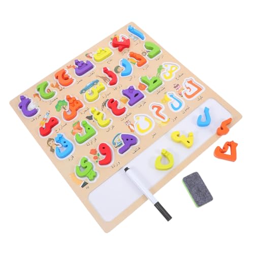 KONTONTY Holz Arabisches Alphabet Puzzle für Montessori Lernspielzeug mit Großen Buchstaben und Malbrett Farbenfrohes Lernspiel für Frühe Buchstaben und Alphabeterkennung KONTONTY Holz Arabisches Alphabet Puzzle für Montessori Lernspielzeug mit Großen Buchstaben und Malbrett Farbenfrohes Lernspiel für Frühe Buchstaben und Alphabeterkennung von KONTONTY