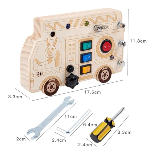 KONTONTY Holz Busy Board für Kleinkinder Jahre Montessori Sensorisches Lernspielzeug mit Simulierten Schaltern und Bunten Lichtern Motorik und Koordination KONTONTY Holz Busy Board für Kleinkinder Jahre Montessori Sensorisches Lernspielzeug mit Simulierten Schaltern und Bunten Lichtern Motorik und Koordination von KONTONTY