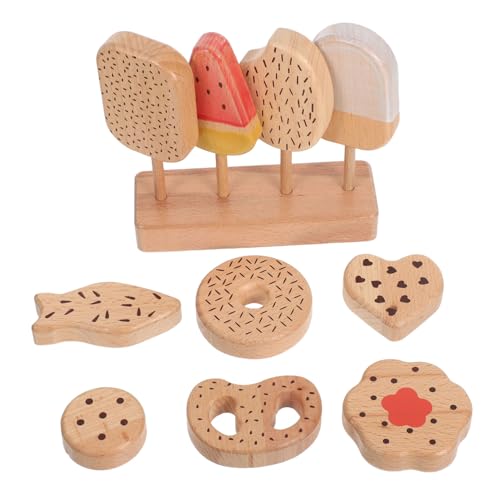 KONTONTY Holz-Eiscreme Donut-spielset für Realistisches Sicheres Küchenspielzeug mit Detailgetreuen Holzmodellen Einfach zu Reinigen Fördert Fantasie und Gemeinsames Rollenspiel KONTONTY Holz-Eiscreme Donut-spielset für Realistisches Sicheres Küchenspielzeug mit Detailgetreuen Holzmodellen Einfach zu Reinigen Fördert Fantasie und Gemeinsames Rollenspiel von KONTONTY