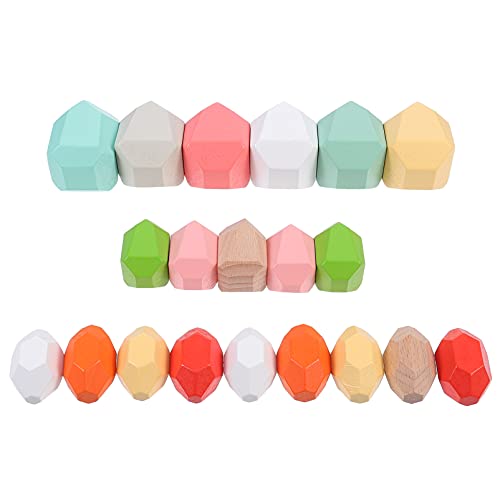 KONTONTY Bunte Holz Stapeln Steine ​​20pcs Assorted Jungen Und Mädchen Farbe Anerkennung Spielzeug Dekorative von KONTONTY