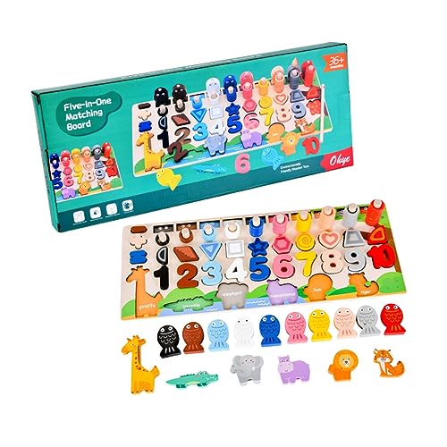 KONTONTY Holzbaustein Puzzle Set Für Geometrisches Formenspiel Zur Der Motorik Und Kreativität Ideal Für Die Bunte Spielzeugwelt Und Das Lernen Durch von KONTONTY