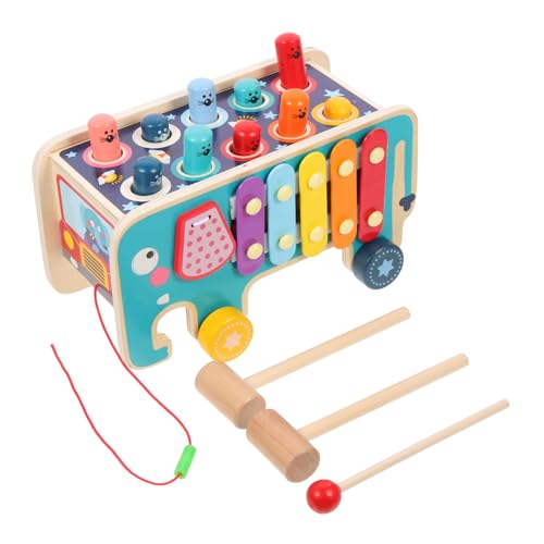 KONTONTY 1 Set Holzspielzeug Für Bunter Elefant Hammerspielzeug Mit Und Lernfunktion Musikalisches Lernspielzeug Für Kleinkinder Und Vorschulkinder von KONTONTY