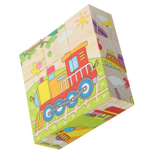 KONTONTY Erste Puzzle Kinder Puzzle Holzpuzzle Für Kleinkinder 9 Große Teile Mit Verkehrsmotiven Lernspielzeug Für Holzspielzeug Für Die Frühe Entwicklung Kinderspielzeug Ab 2 Jahren von KONTONTY