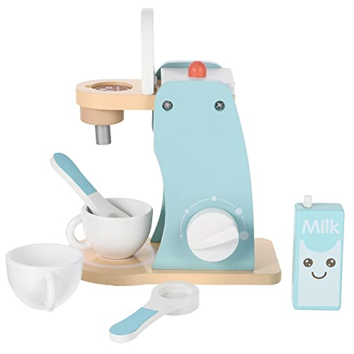 KONTONTY Holzspielzeug Kaffeemaschine Set Für Mini Kaffeekocher Mit Zubehör Rollenspielzeug Für Kleinkinder Ab 3 Jahren Pädagogisches Für Jungen Und ädchen von KONTONTY