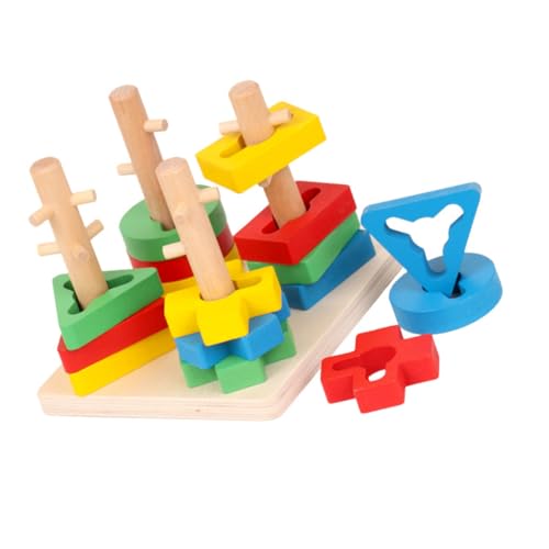 KONTONTY Holzspielzeug Stapelspielzeug für Kleinkinder Geometrische Bauklötze Montessori Puzzle Lernspielzeug zur Farb und Formerkennung Sicheres Holzmaterial Pädagogisches KONTONTY Holzspielzeug Stapelspielzeug für Kleinkinder Geometrische Bauklötze Montessori Puzzle Lernspielzeug zur Farb und Formerkennung Sicheres Holzmaterial Pädagogisches von KONTONTY