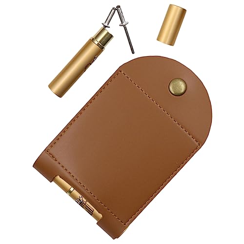 KONTONTY Jagdtasche aus Leder Karten Halter Card Holder Kartenspiel Scoreboard süßes stationäres Bausatz Planke tragbare Wertungstafel Desktop-Anzeigetafel Zweifarbiges PU-Leder Light Brown von KONTONTY