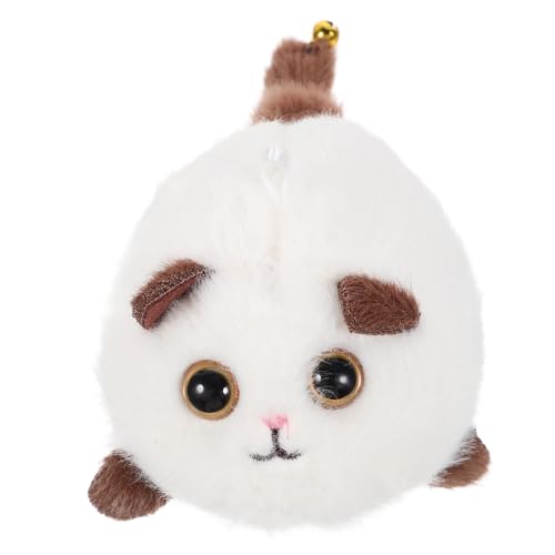 KONTONTY Kätzchenspielzeug Kitten plüschkatze Katzen stofftier stoffkatze cat Decor spielzeuge katzenspielzeug gefüllter Katzenplüsch kleines Kuscheltier PP Baumwolle Weiß von KONTONTY