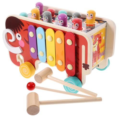 KONTONTY Busy Board Holzspielzeug Chraubbrett Kinder 1 Set Schlagspielzeug Für Kleinkinder Pädagogisches Hammer Für Holzspielzeug Geburtstagsgeschenke Für Jungen Und Ädchen Interaktives Lernspielzeug von KONTONTY